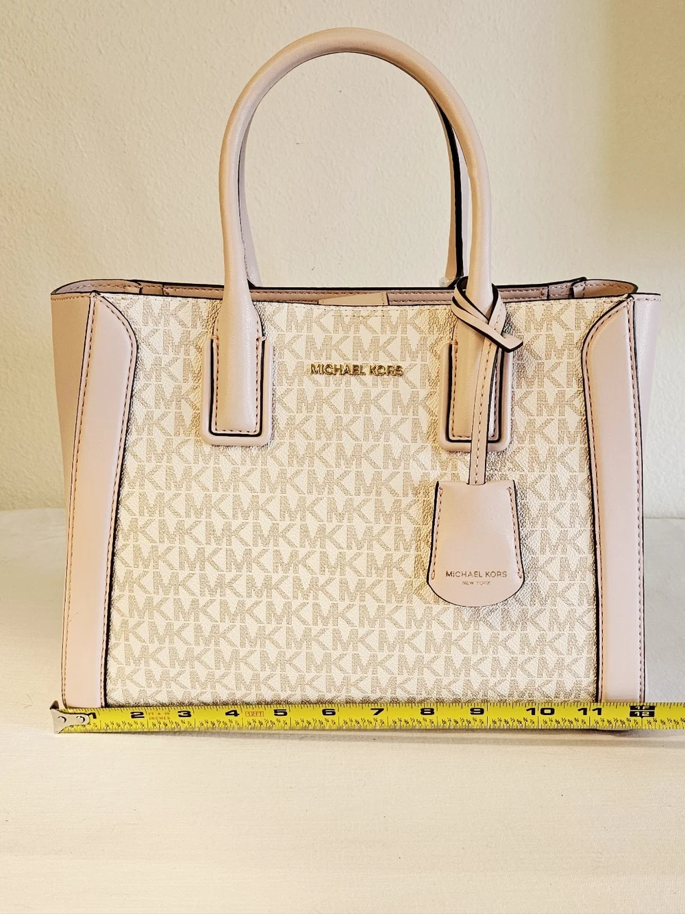 Michael Kors Blush and Cream Logo Satchel - Picture 6 of 11